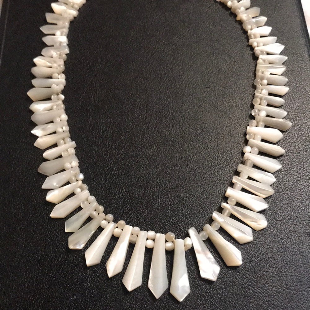 Vintage Dauplaise signed and patent numbered  Mother of Pearl necklace